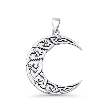 Celtic Moon Fish Pendant